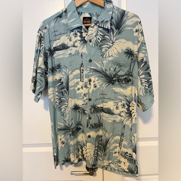 Harley-Davidson Other - Harley Davidson Honolulu Tropical Button-Up Shirt – Size Large (Made in Hawaii)